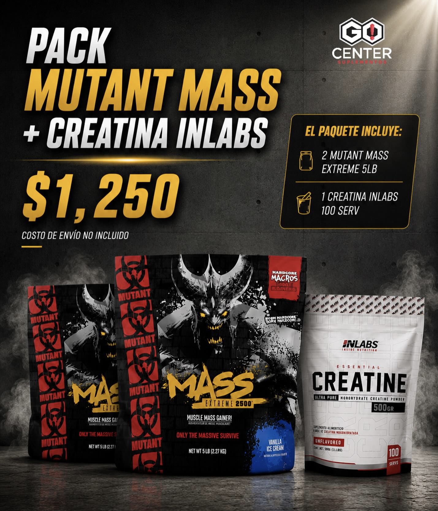 Pack Mutant Mass + Creatina Inlabs