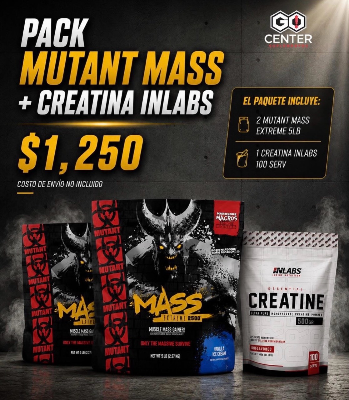 Pack Mutant Mass + Creatina Inlabs