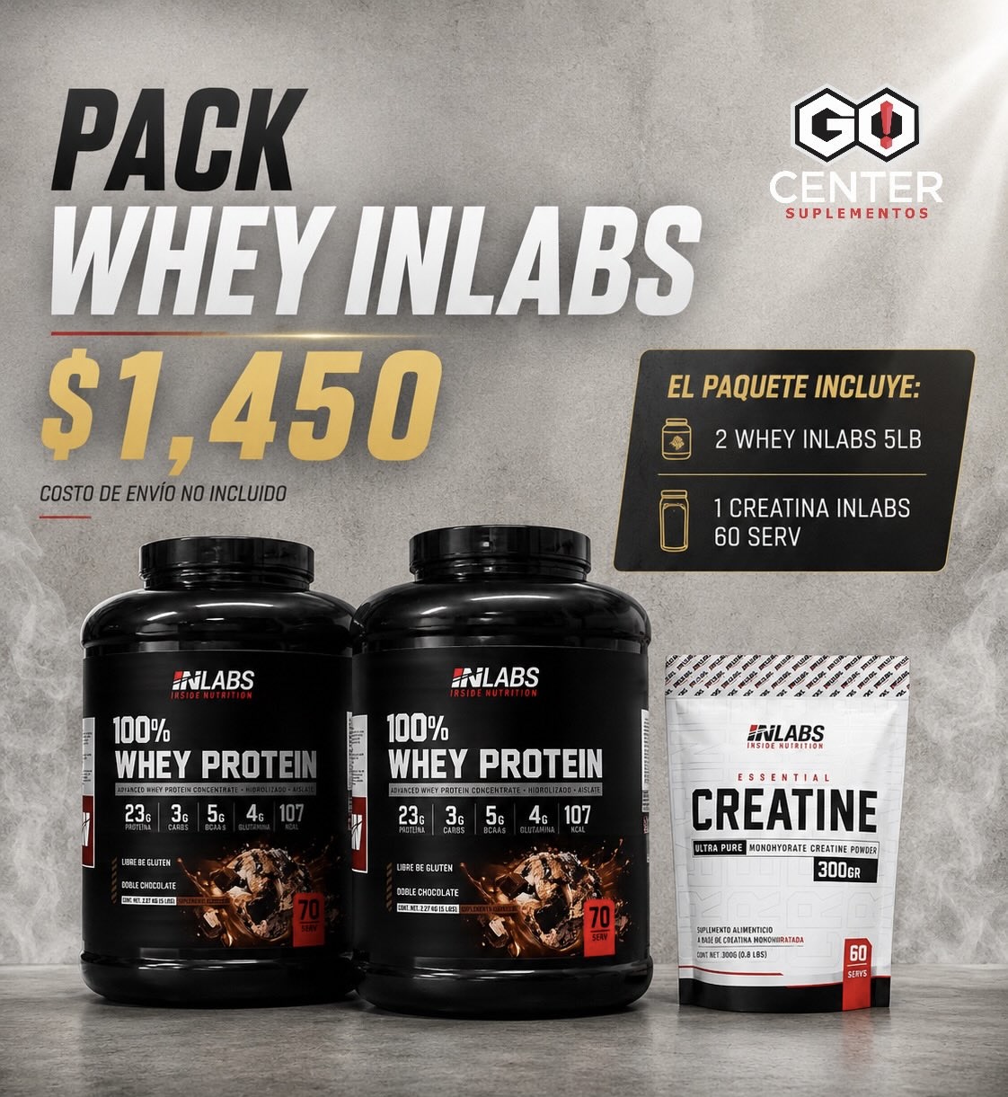 Pack Whey Inlabs 2 + Creatina 60