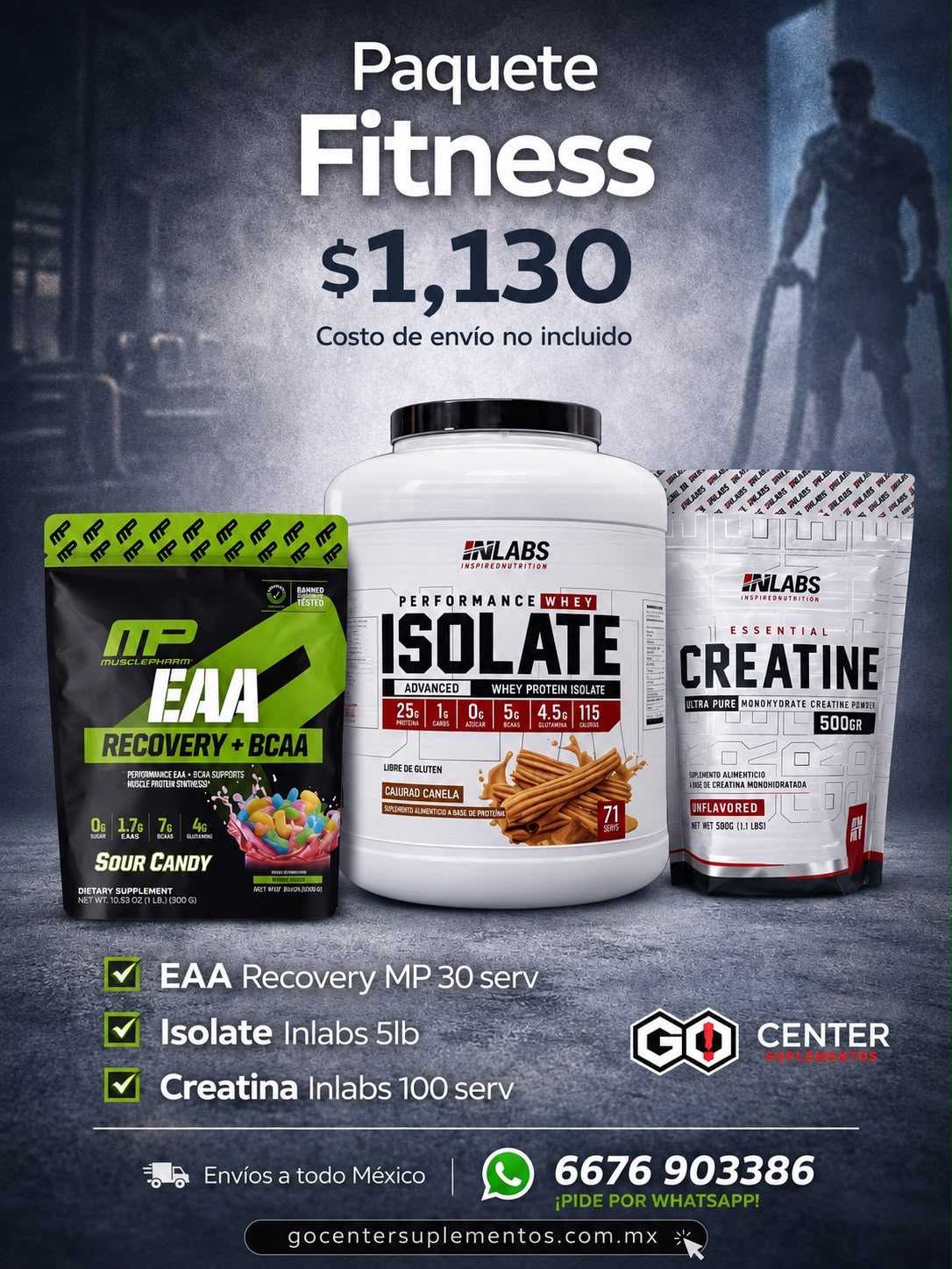 Paquete Fitness EAA, Isolate y Creatina