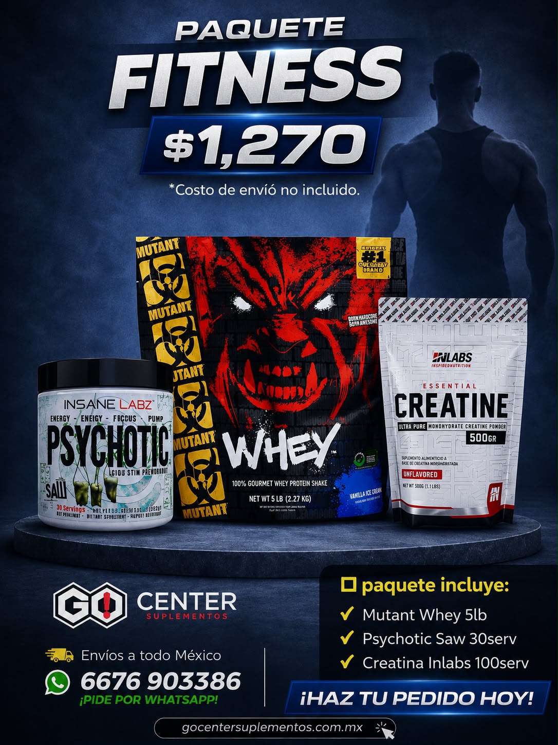 Paquete Fitness Mutant, Psychotic y Creatina