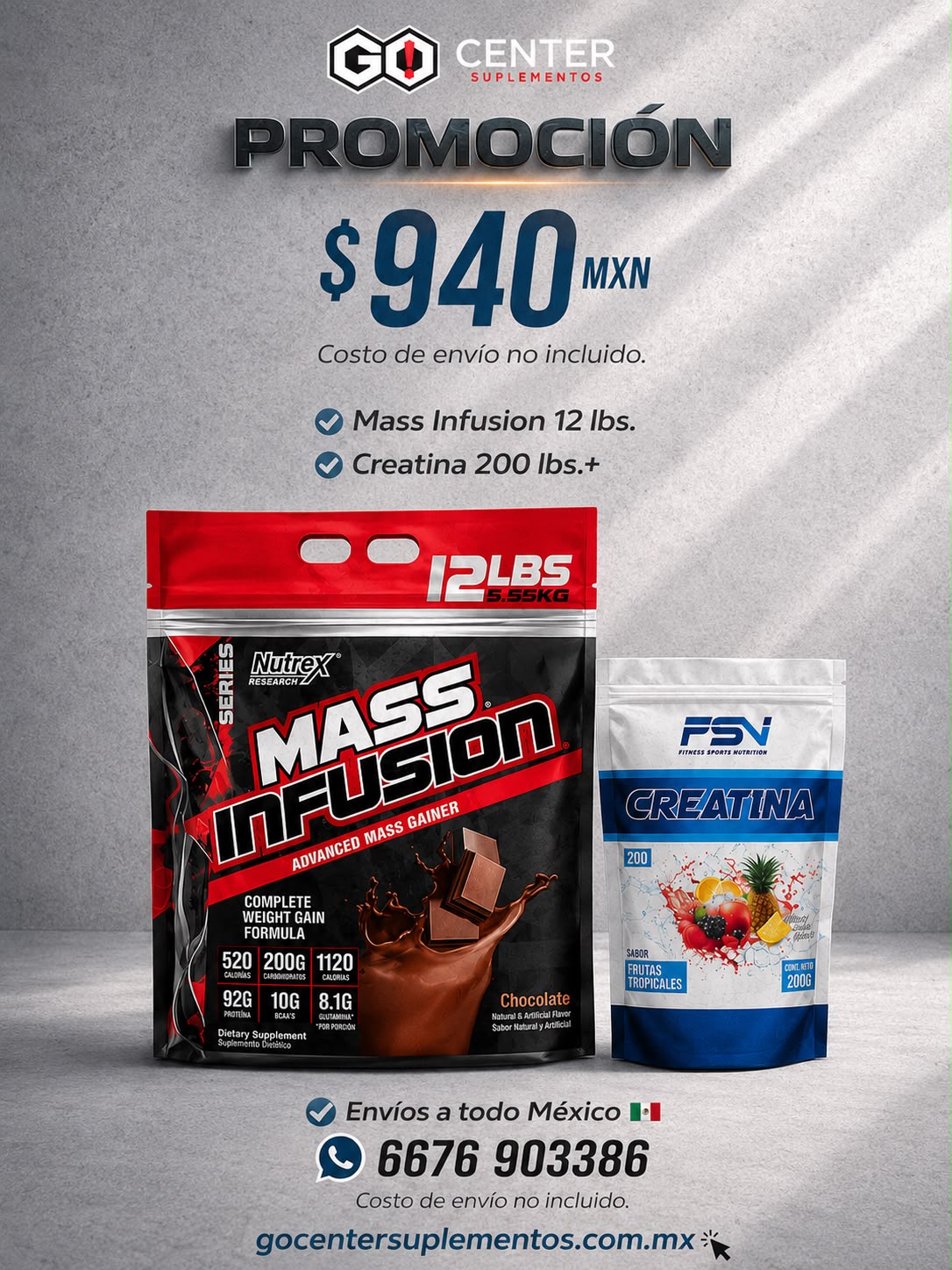 Promocion Mass Infusion y Creatina