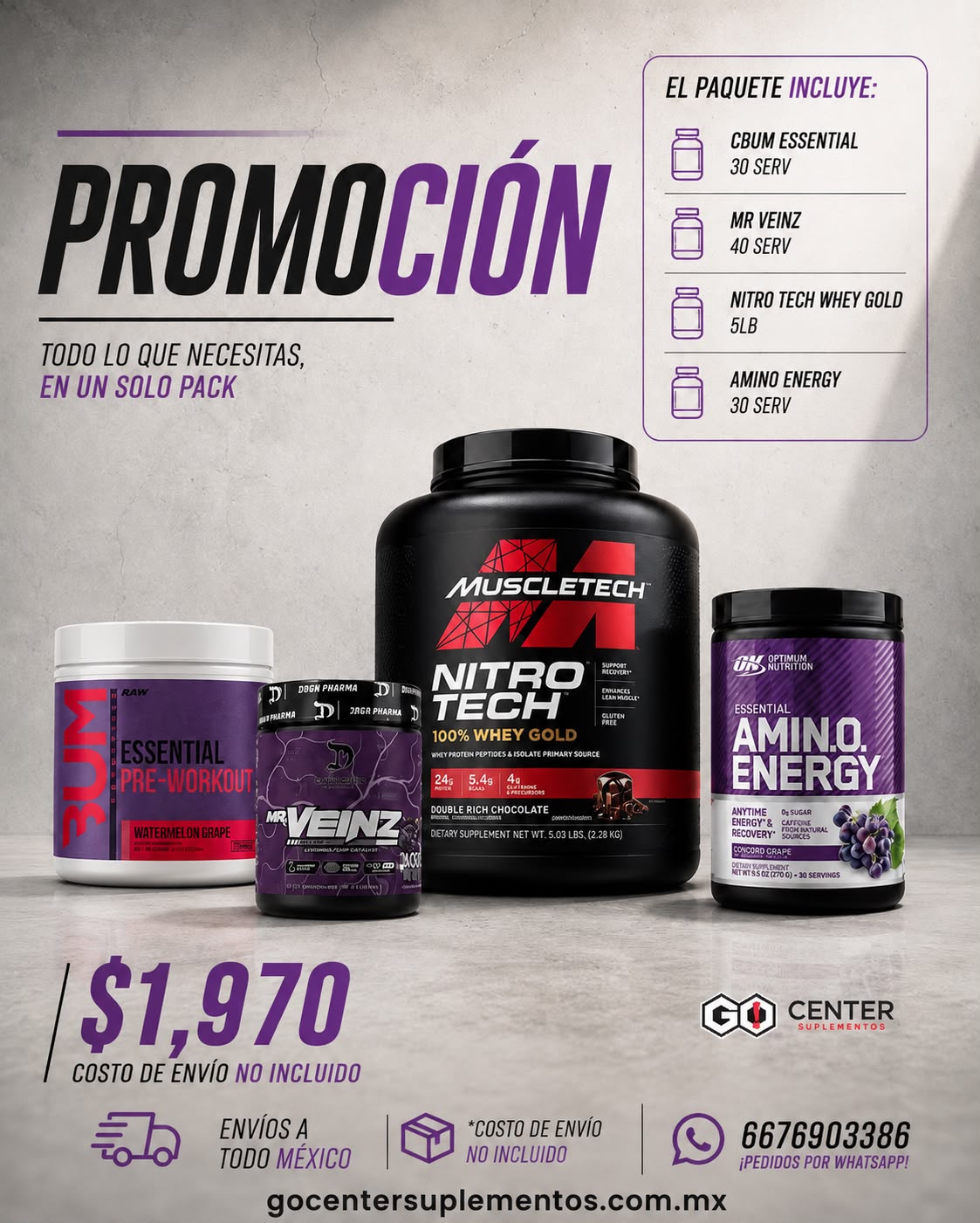 Promocion Nitro Tech, Veinz y Amino Energy