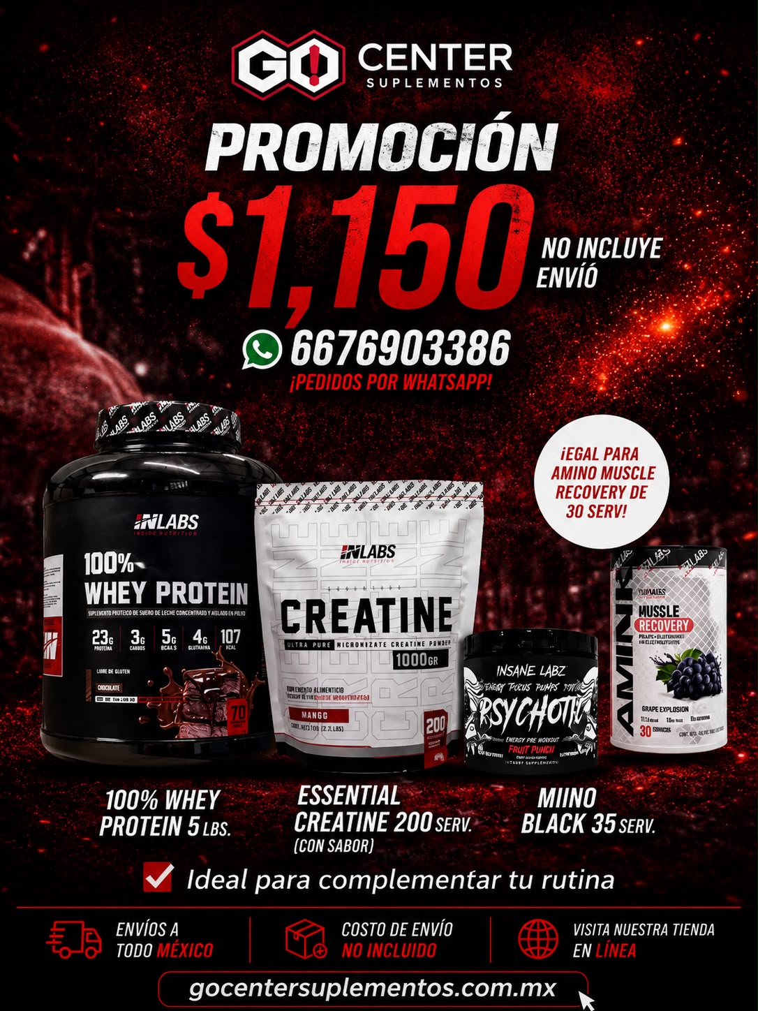 Promocion Whey, Creatina y Psychotic