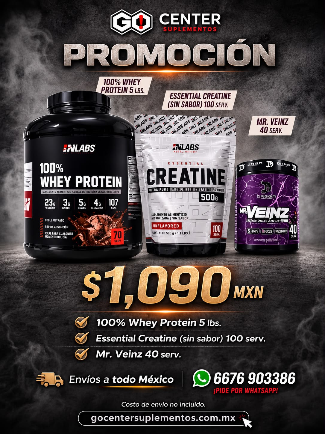 Promocion Whey, Creatina y Veinz